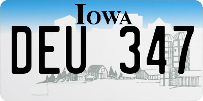 IA license plate DEU347