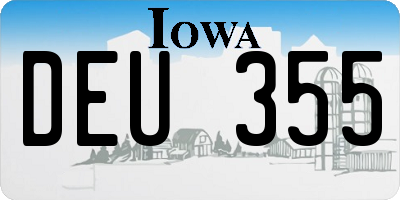 IA license plate DEU355