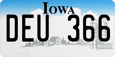 IA license plate DEU366