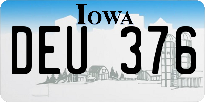 IA license plate DEU376