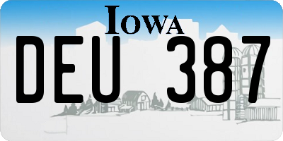 IA license plate DEU387