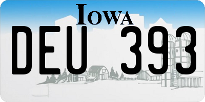 IA license plate DEU393