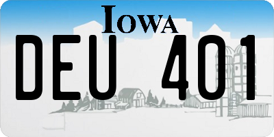 IA license plate DEU401
