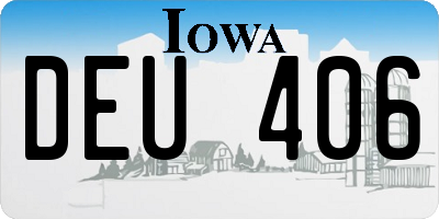 IA license plate DEU406