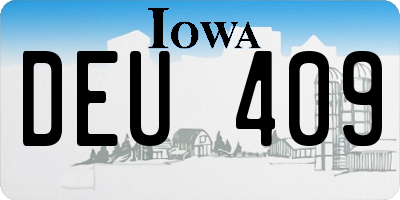 IA license plate DEU409