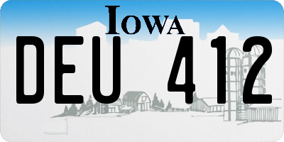 IA license plate DEU412