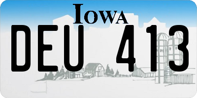 IA license plate DEU413
