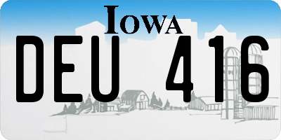 IA license plate DEU416