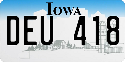 IA license plate DEU418