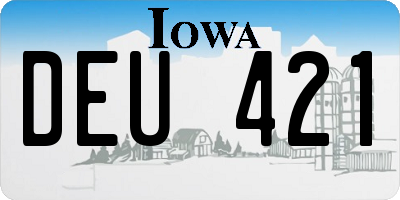 IA license plate DEU421