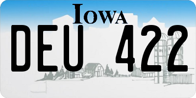 IA license plate DEU422