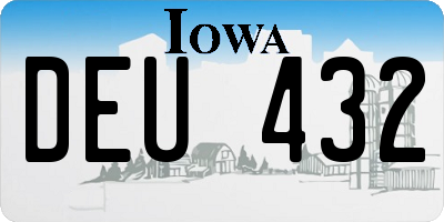 IA license plate DEU432