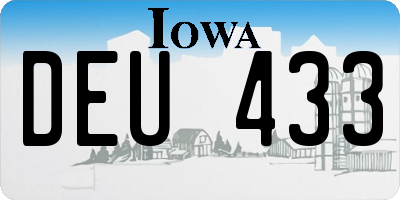 IA license plate DEU433