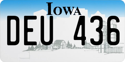IA license plate DEU436