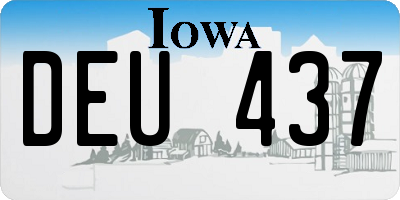 IA license plate DEU437