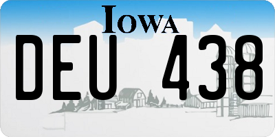 IA license plate DEU438