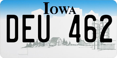 IA license plate DEU462