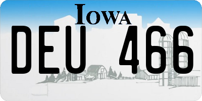 IA license plate DEU466