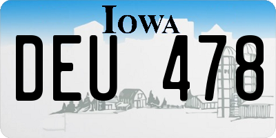 IA license plate DEU478