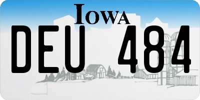 IA license plate DEU484