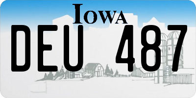 IA license plate DEU487