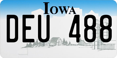 IA license plate DEU488