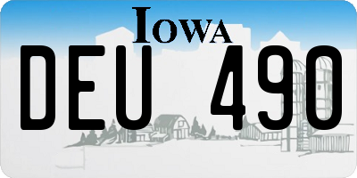 IA license plate DEU490