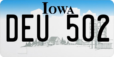 IA license plate DEU502