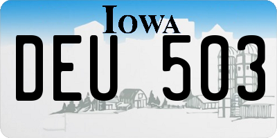 IA license plate DEU503