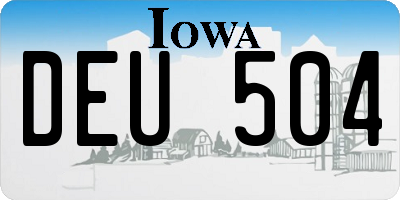 IA license plate DEU504