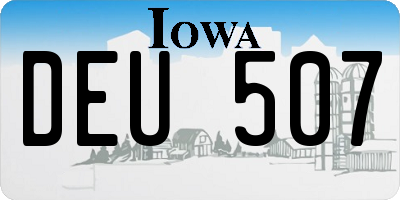IA license plate DEU507