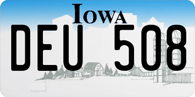 IA license plate DEU508