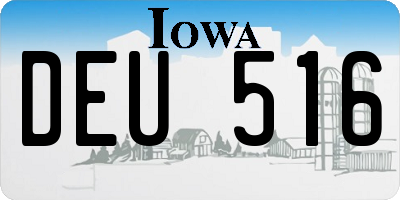 IA license plate DEU516