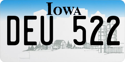 IA license plate DEU522