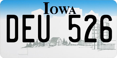 IA license plate DEU526