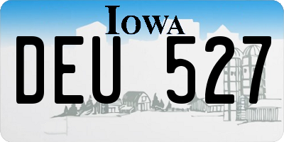 IA license plate DEU527