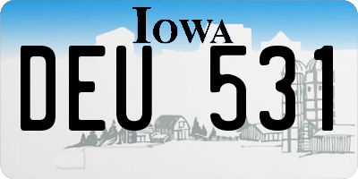 IA license plate DEU531