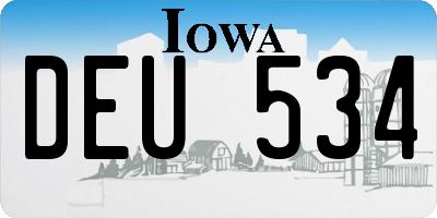 IA license plate DEU534