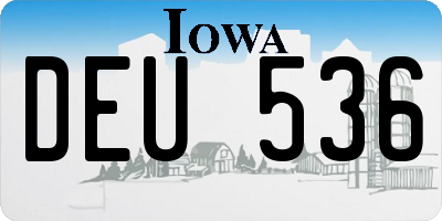 IA license plate DEU536