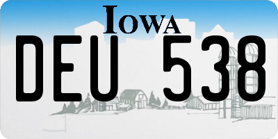 IA license plate DEU538