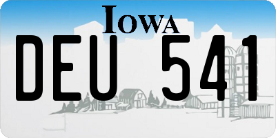 IA license plate DEU541