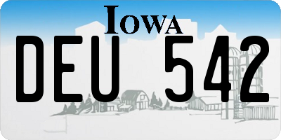 IA license plate DEU542