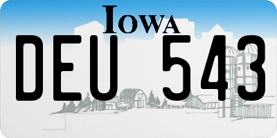 IA license plate DEU543
