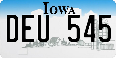 IA license plate DEU545