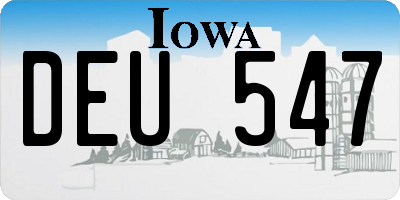 IA license plate DEU547