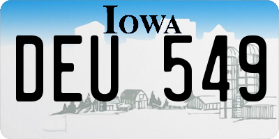 IA license plate DEU549