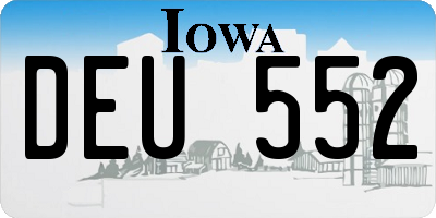 IA license plate DEU552