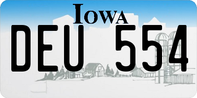 IA license plate DEU554