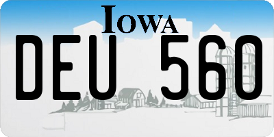 IA license plate DEU560