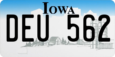 IA license plate DEU562